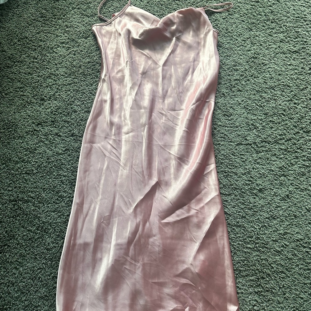 Bebe Soft Pink Satin Dress